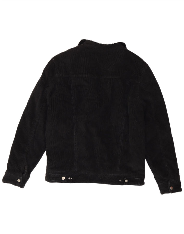Мужская вельветовая куртка Zara Sherpa UK 38, средний черный хлопок