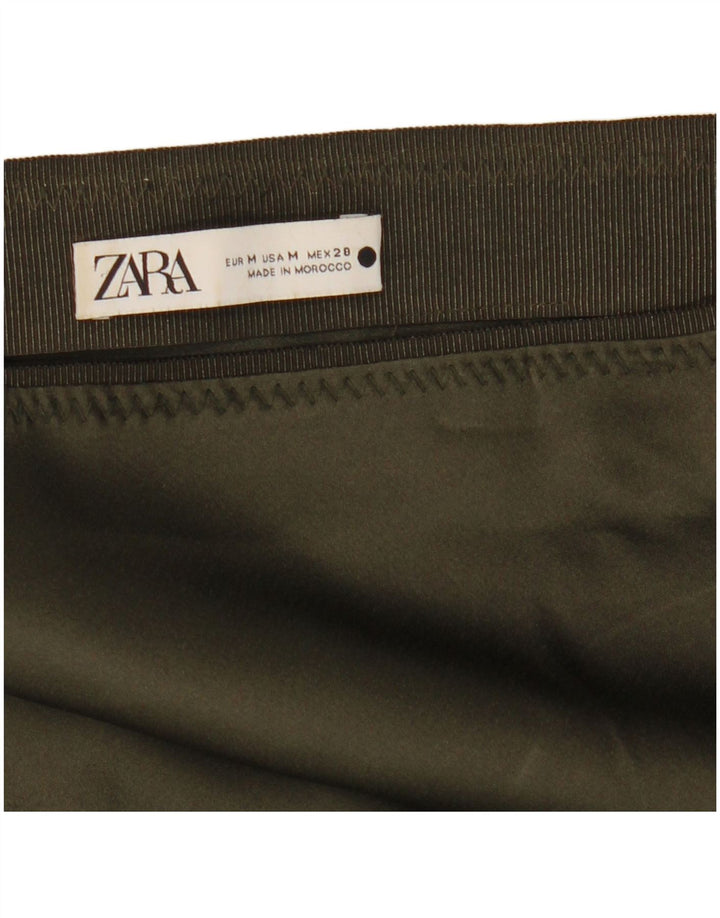 Женская макси-юбка Zara с высокой талией, средний W28, хаки