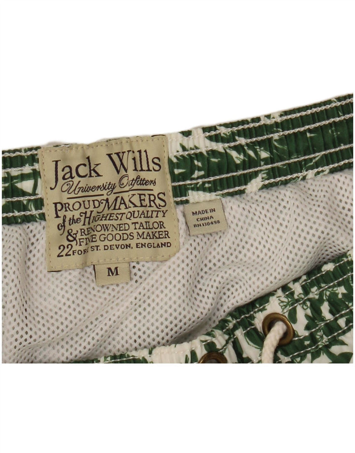 JACK WILLS Мужские шорты для плавания среднего размера, зеленые с цветочным принтом
