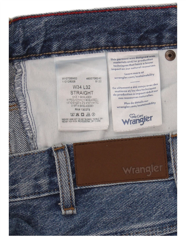 WRANGLER Mens Cropped Straight Jeans W34 L26 Blue