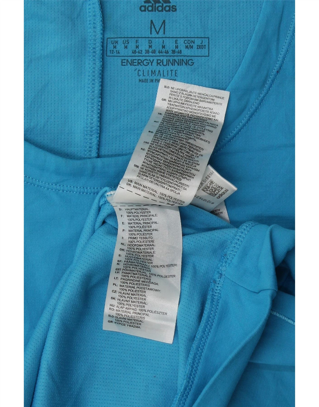 Женский топ ADIDAS Climalite с длинным рукавом UK 12/14, средний синий, цветной блок