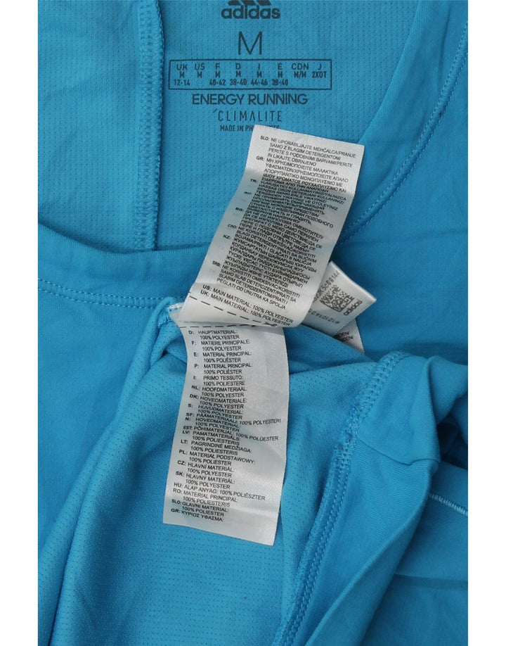 Женский топ ADIDAS Climalite с длинным рукавом UK 12/14, средний синий, цветной блок