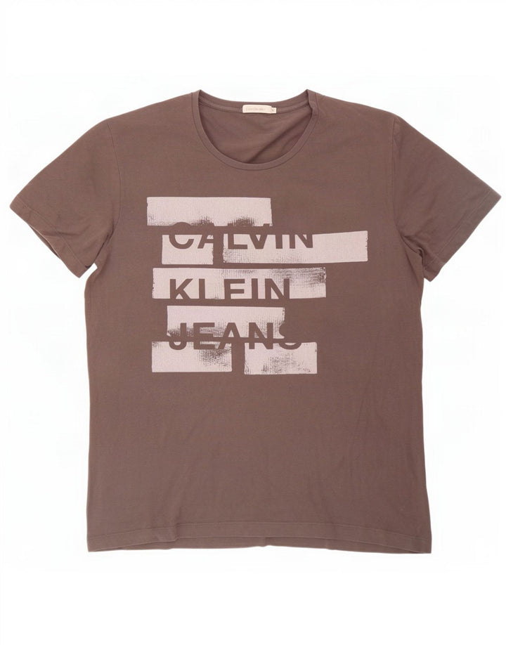 Мужская футболка с рисунком Calvin Klein Jeans Top XL Серая