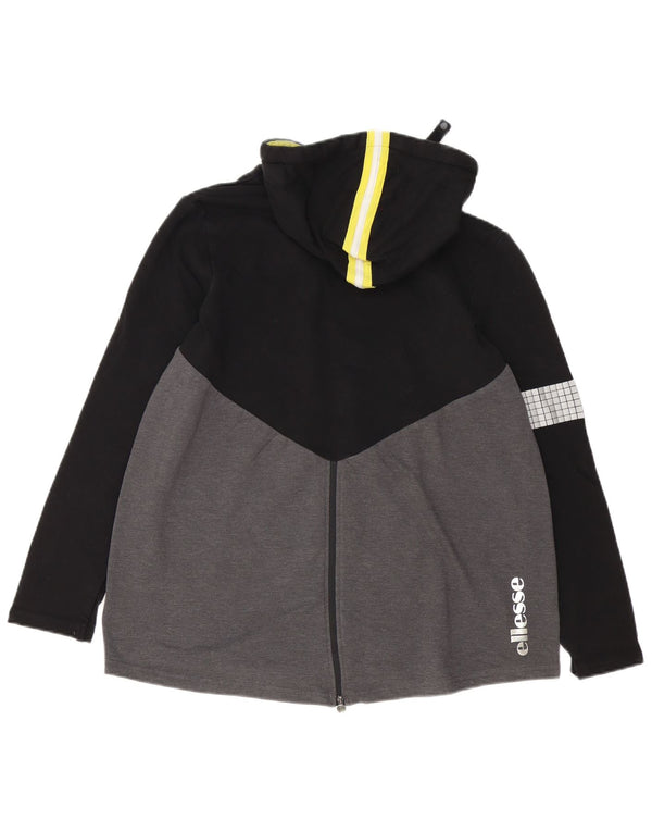 Женский джемпер с капюшоном Ellesse UK 16, большой серый, хлопок с цветными блоками