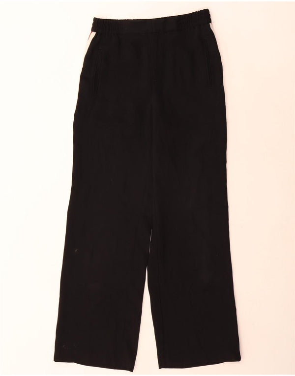 Женские широкие брюки Zara, маленькие W26 L30, черные, полиэстер с цветными блоками