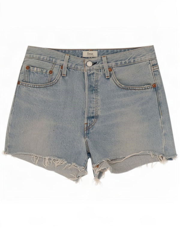 Женские потертые джинсовые шорты Levi's 501 с высокой талией W26, маленькие синие, хлопок