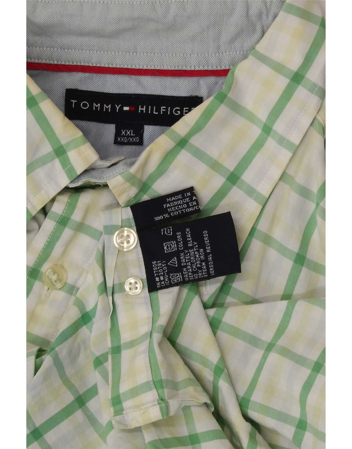 Мужская рубашка Tommy Hilfiger 2XL из хлопка в зеленую клетку
