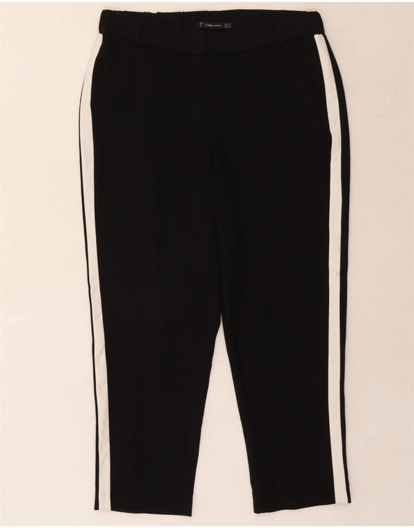 Zara Женские укороченные брюки Trafaluc Medium W30 L24 Черные цветные блоки