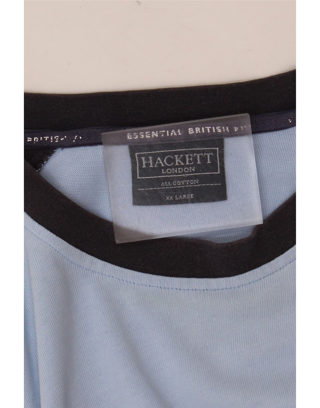 Hackett Мужской топ с рисунком, длинный рукав, 2XL, синий, хлопок с цветными блоками