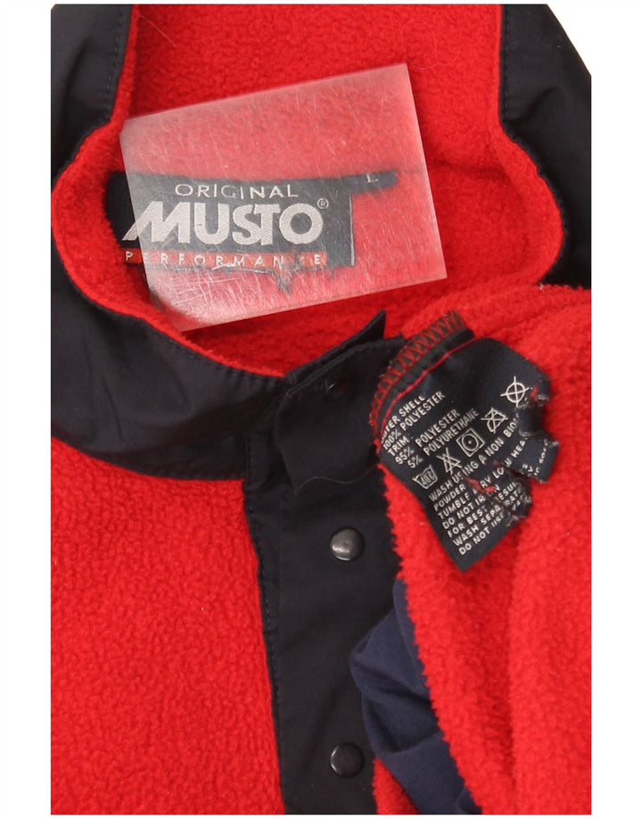 Мужской флисовый джемпер Musto на пуговицах, большой красный, полиэстер