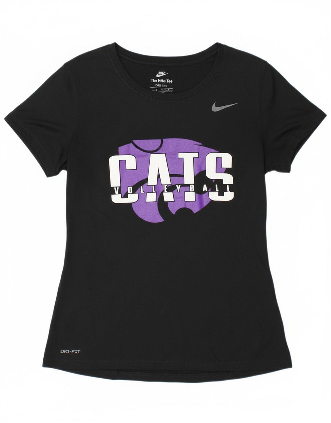 Женская футболка с рисунком Nike Cats Volleyball Top UK 12, средний черный