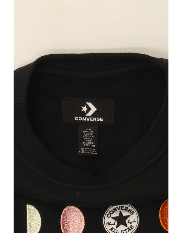 Женский укороченный джемпер с рисунком оверсайз Converse UK 6 XS, черный