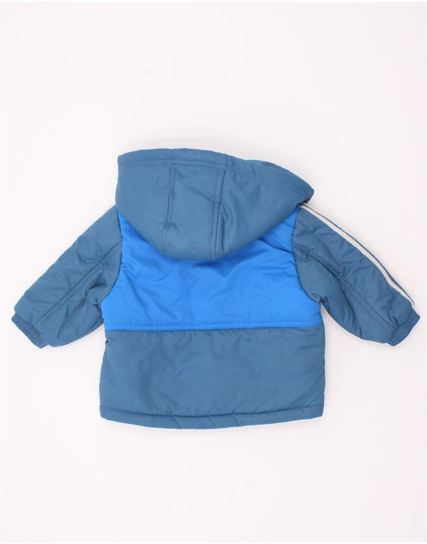 Adidas Baby Boys Утепленная куртка с капюшоном и графикой 3–6 месяцев, синяя с цветными блоками