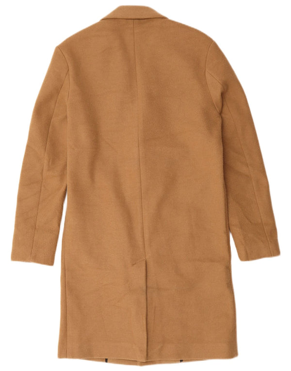 Мужское пальто оверсайз Zara UK 34 XS, полиэстер бежевого цвета