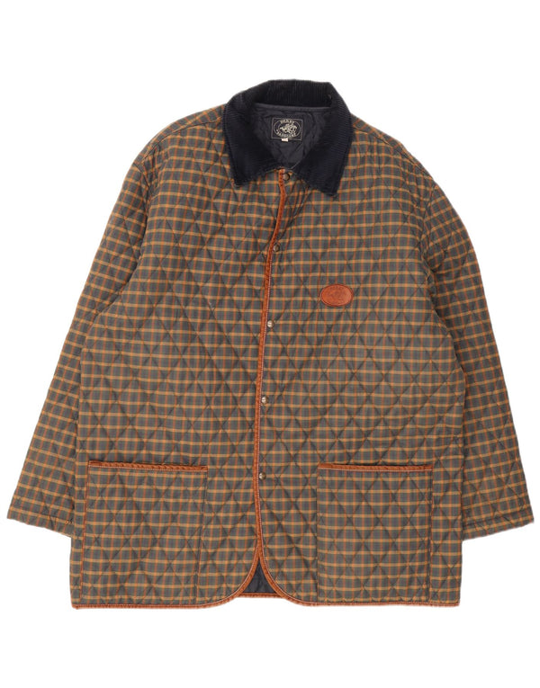 Мужская стеганая куртка Derby Saddlery UK 42 XL, полиэстер в разноцветную клетку