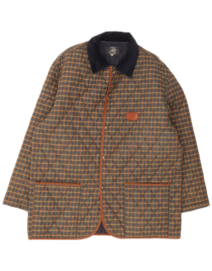 Мужская стеганая куртка Derby Saddlery UK 42 XL, полиэстер в разноцветную клетку