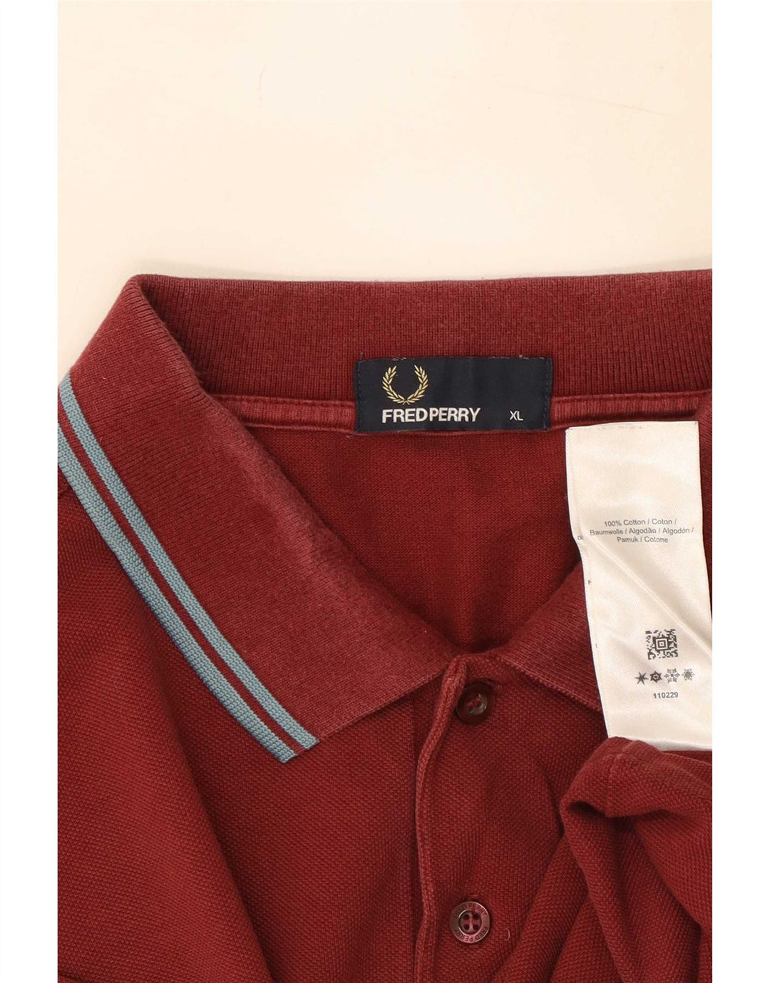 Мужская рубашка-поло Fred Perry XL, темно-бордовый хлопок
