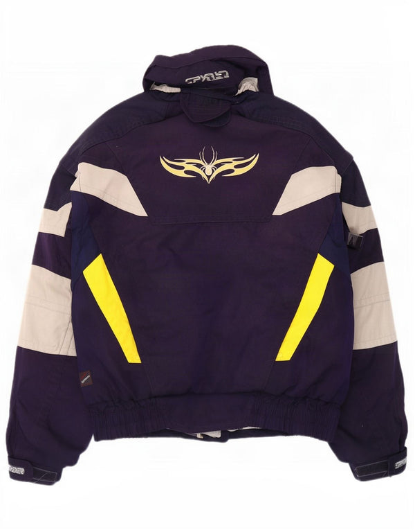 Мужская лыжная куртка Spyder с графическим рисунком UK 42 XL, темно-синяя, полиэстер с цветными блоками