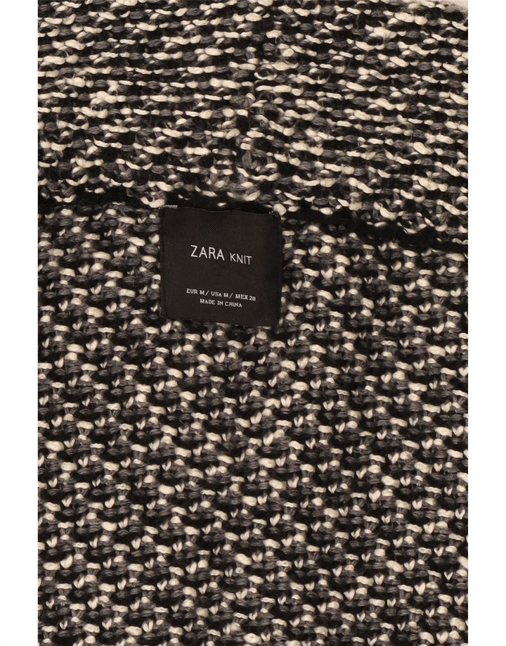 Женский свитер-кардиган оверсайз Zara UK 14, средний серый в крапинку
