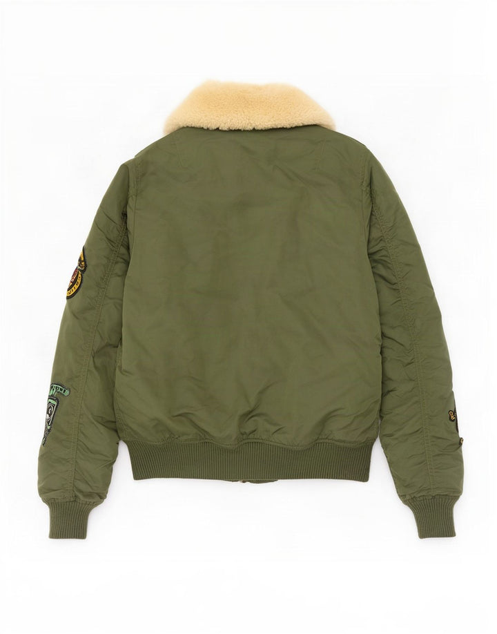 Женский бомбер с графическим рисунком Alpha Industries UK 6 XS Зеленый нейлон