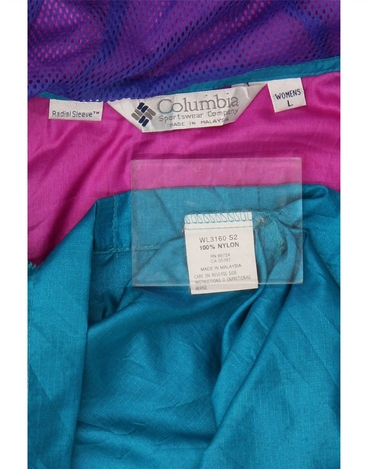 Женский анорак оверсайз COLUMBIA UK 16, большой бирюзовый цвет с цветными блоками