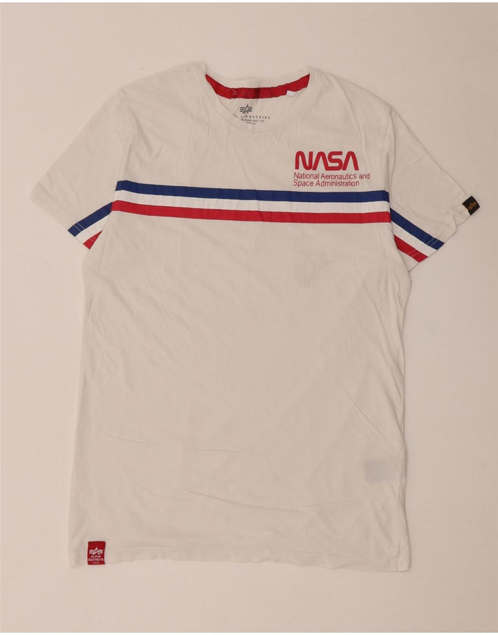 Мужская футболка с рисунком Alpha Industries, хлопковый топ средней длины в белую полоску