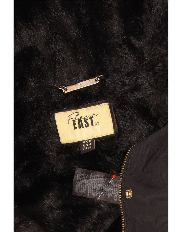 Женская парка Lipsy с капюшоном UK 8, маленький черный полиэстер