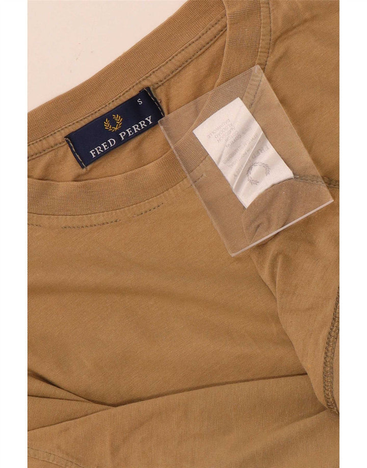 Мужская футболка Fred Perry Top Small Бежевый хлопок