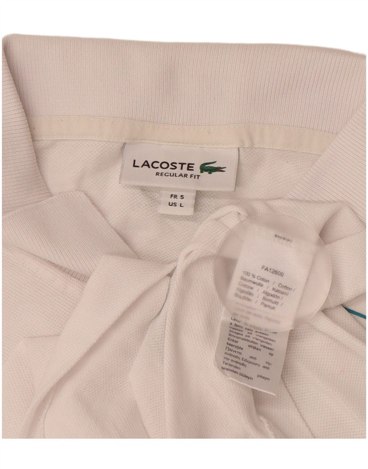 Мужская рубашка поло LACOSTE стандартного кроя с рисунком, размер 5, большая белая хлопковая ткань
