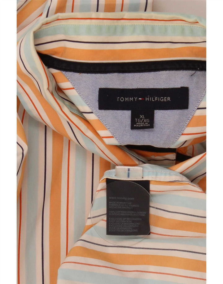 Мужская рубашка Tommy Hilfiger XL из хлопка в разноцветную полоску