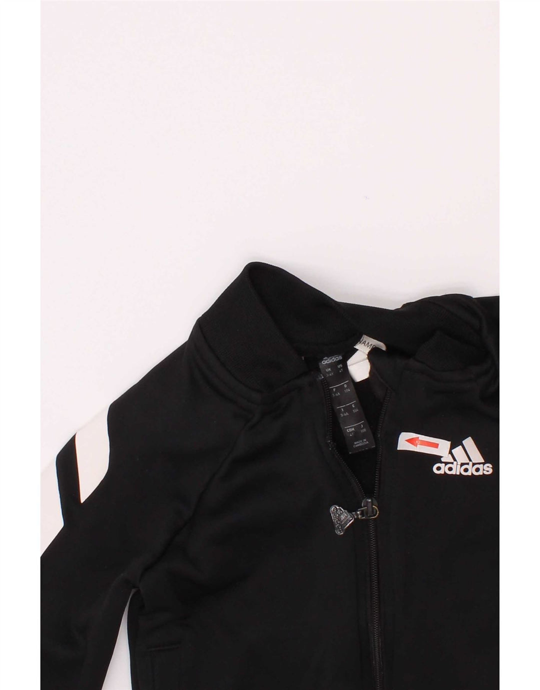 Спортивный костюм Adidas для мальчиков, верхняя куртка 3-4 лет, черный полиэстер с цветными блоками