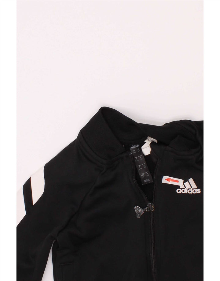Спортивный костюм Adidas для мальчиков, верхняя куртка 3-4 лет, черный полиэстер с цветными блоками