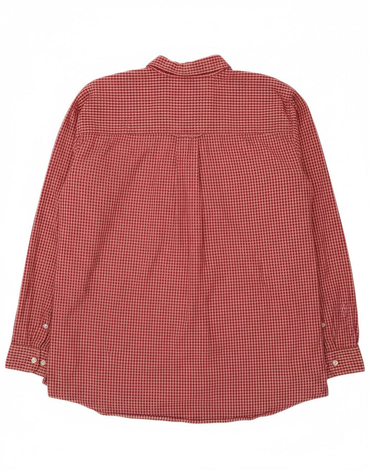 IZOD Mens Tall Flannel Shirt XL Red Check Cotton Vintage Izod and Second-Hand Izod from Messina Hembry 