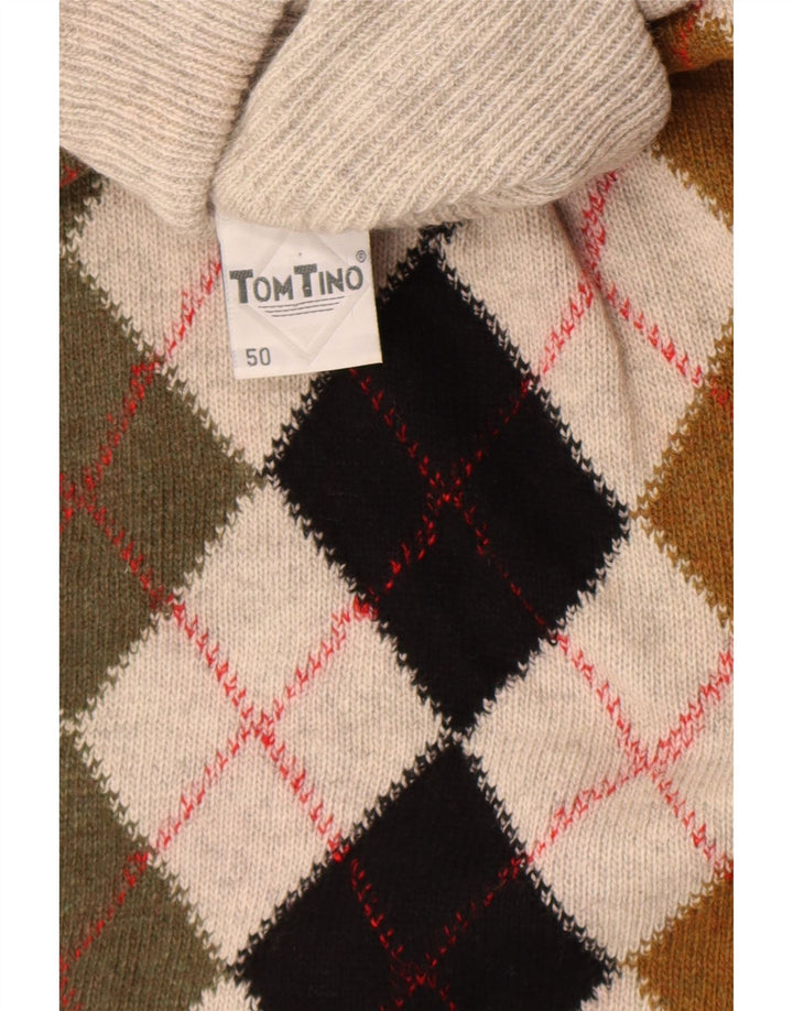 Мужской джемпер с высоким воротником Tom Tino IT 50 Medium Grey Argyle/Diamond