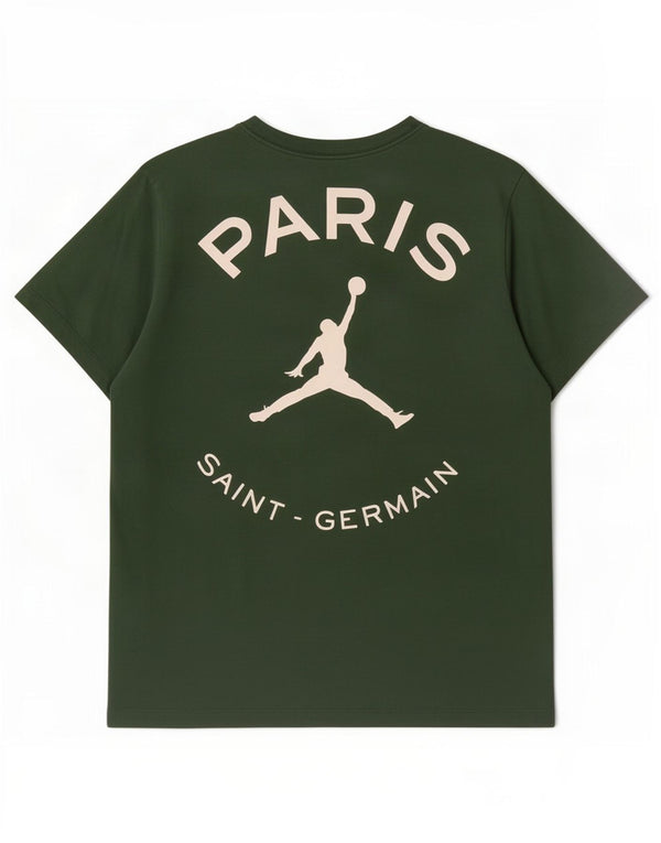 Мужская футболка Jordan Paris Saint- Germain с рисунком, топ XL, зеленый хлопок