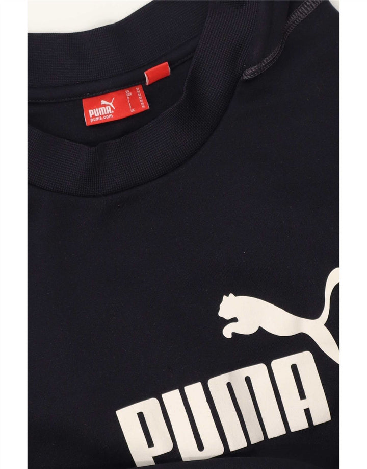 Мужской топ с рисунком Puma с длинным рукавом, средний, темно-синий