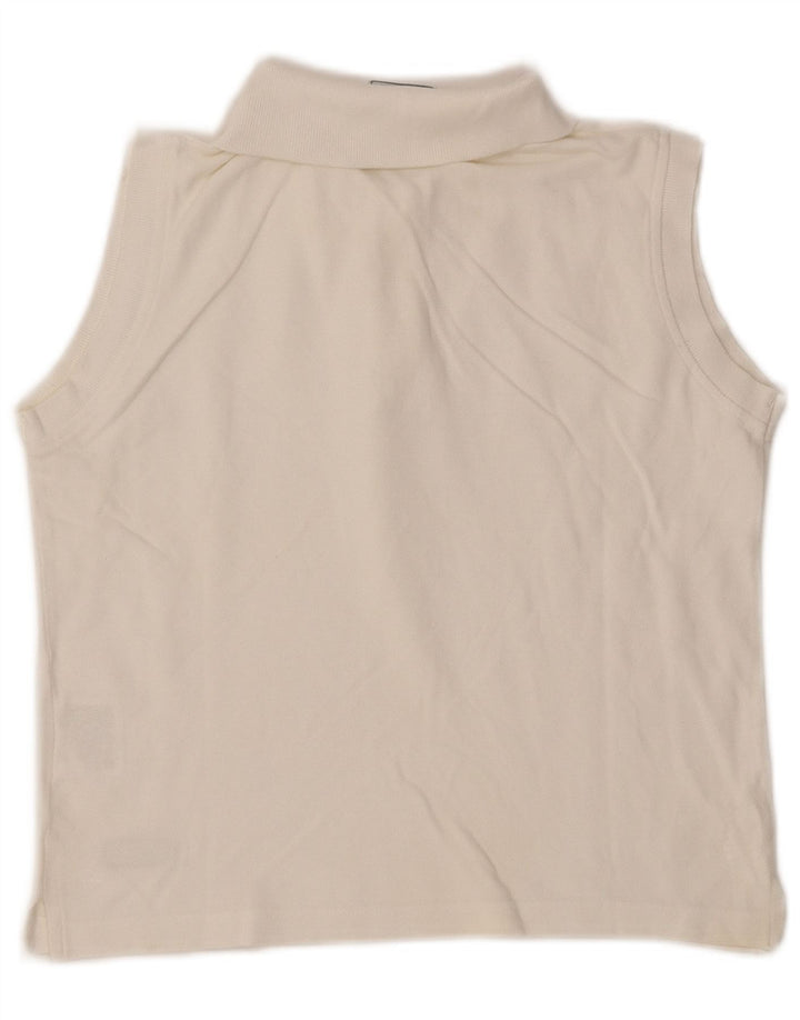 Женская укороченная рубашка поло без рукавов CHAMPION UK 16, большой размер, белый хлопок