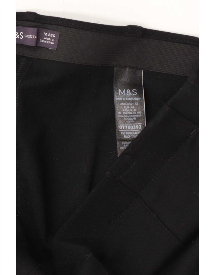 Женские прямые брюки Marks & Spencer, размер UK 12, средние W32 L30, черные