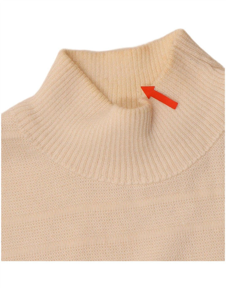 ВИНТАЖНЫЙ женский свитер с высоким воротником, Великобритания, 16, большой белый