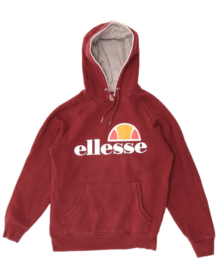 Мужской джемпер с капюшоном Ellesse с рисунком, темно-бордовый, хлопок