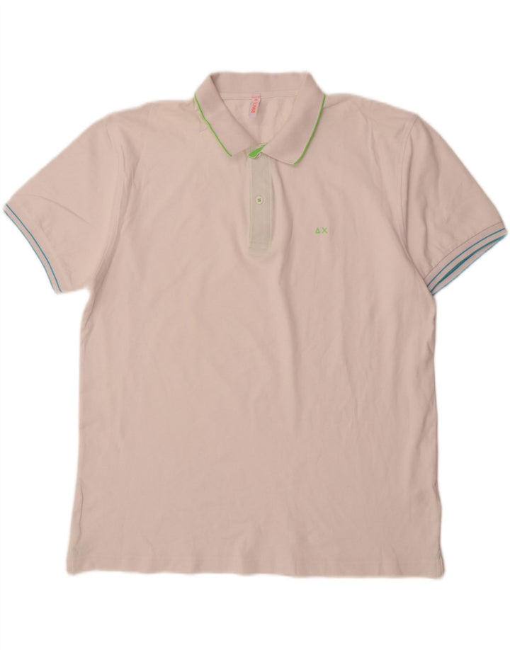 SUN68 Mens Polo Shirt 3XL White Cotton Vintage Sun68 and Second-Hand Sun68 from Messina Hembry 
