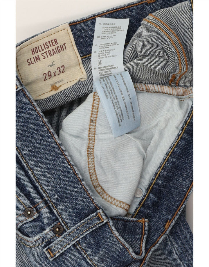 HOLLISTER Женские узкие прямые джинсы W29 L32 синие, хлопок