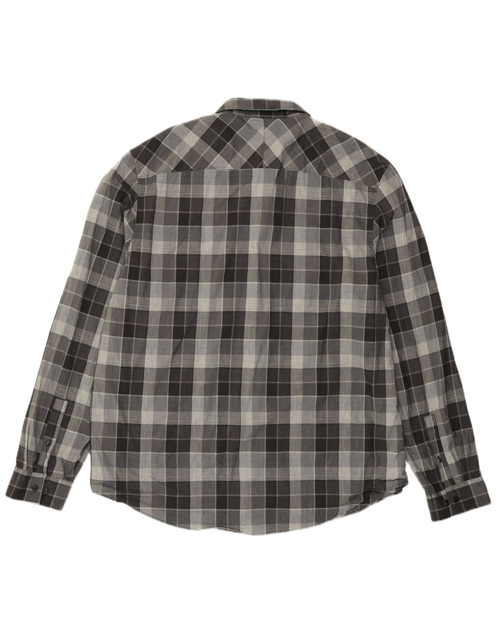 Мужская рубашка Calvin Klein 2XL, серая клетка, хлопок