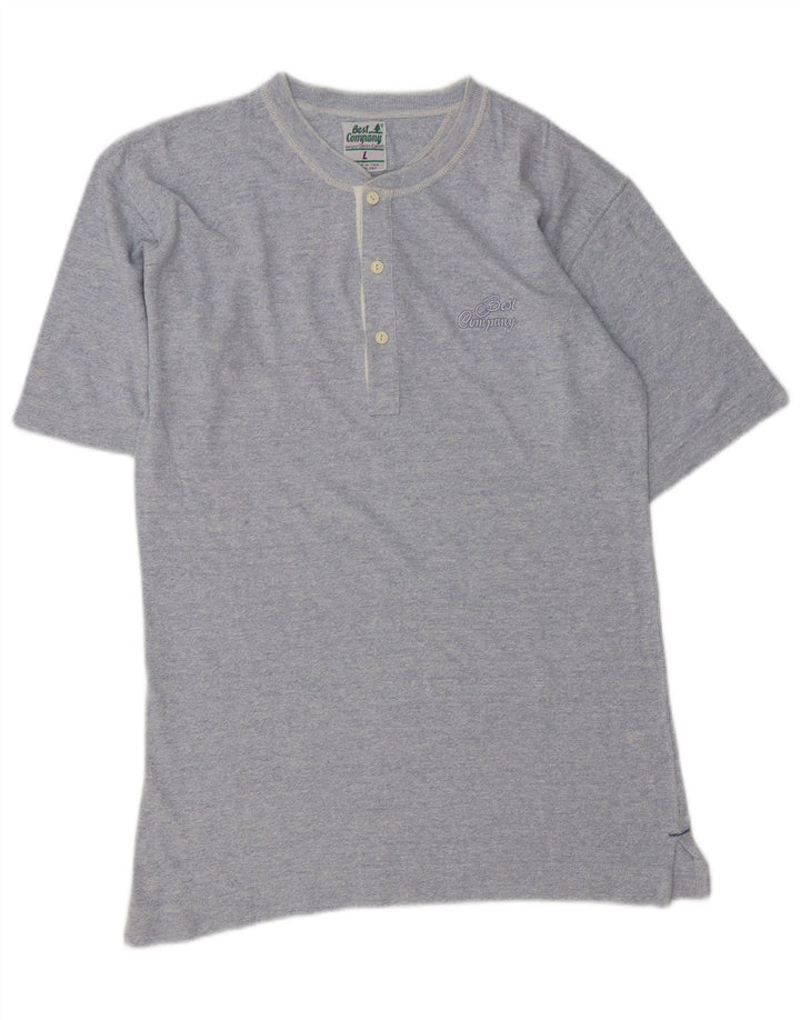 Мужская рубашка поло BEST COMPANY, большая синяя хлопковая ткань