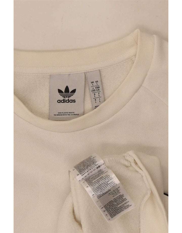 Мужской свитер Adidas, большой белый хлопковый джемпер