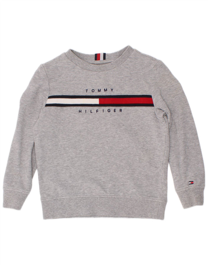 Джемпер с рисунком Tommy Hilfiger для мальчиков, 3–4 года, серый с цветными блоками