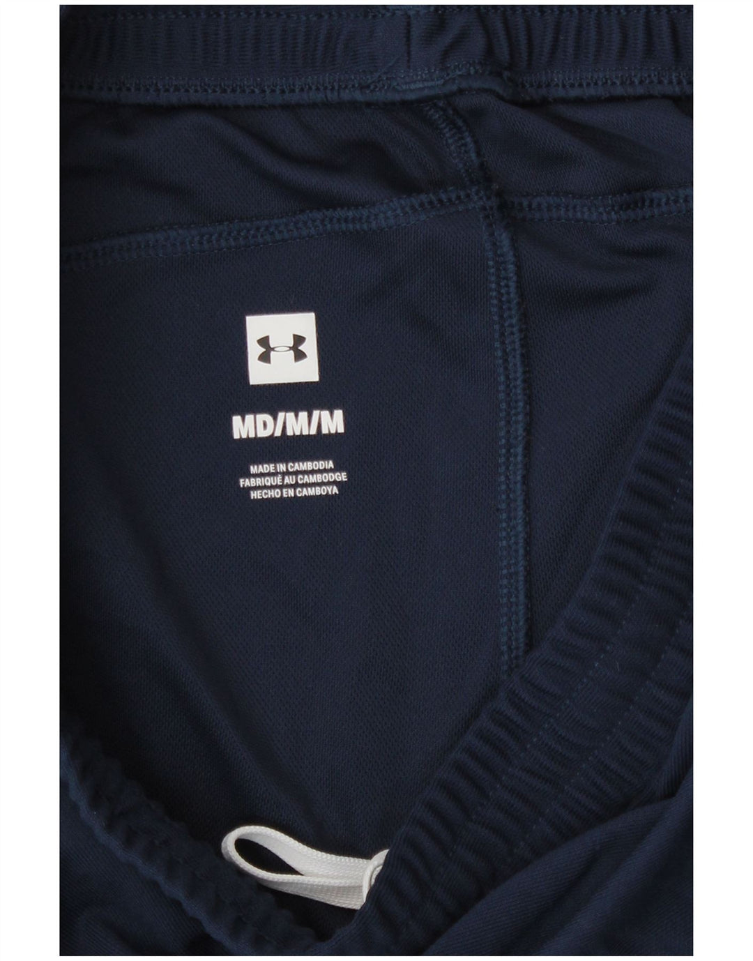 Мужские спортивные брюки Under Armour среднего размера, темно-синие, полиэстер с цветными блоками