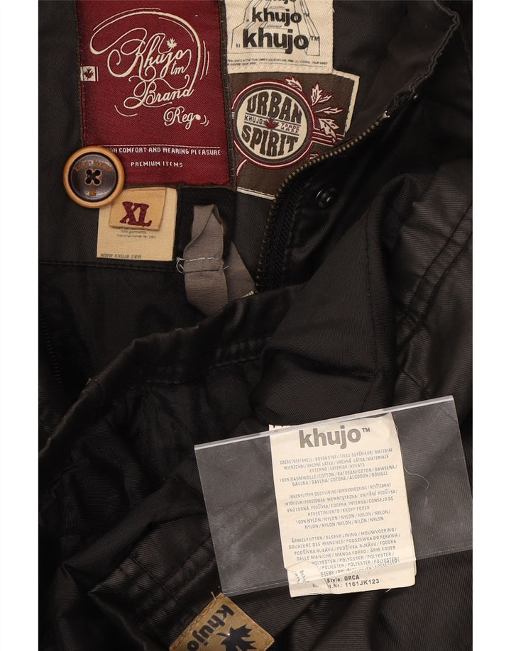 KHUJO Womens Windbreaker Jacket UK 18 XL Black Cotton Vintage KHUJO and Second-Hand KHUJO from Messina Hembry 
