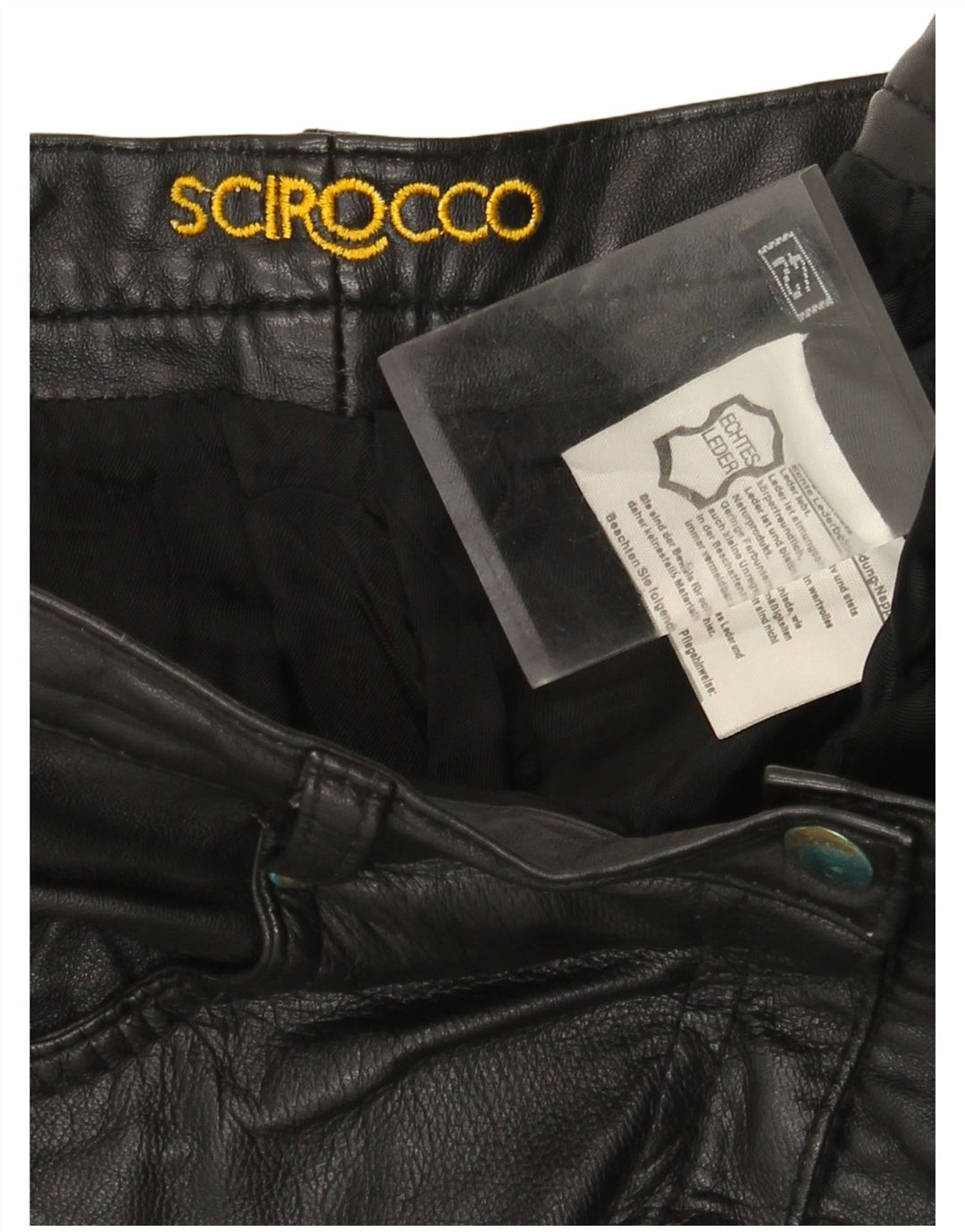 Женские зауженные кожаные брюки Scirocco IT 42 Medium W30 L29 Черные кожаные