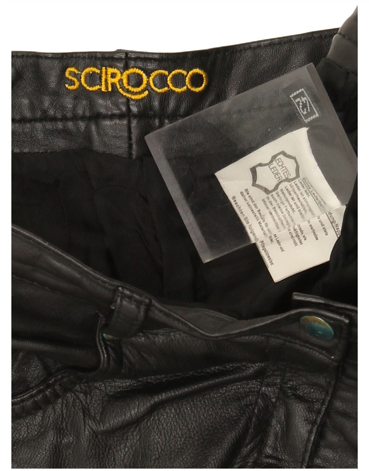 Женские зауженные кожаные брюки Scirocco IT 42 Medium W30 L29 Черные кожаные